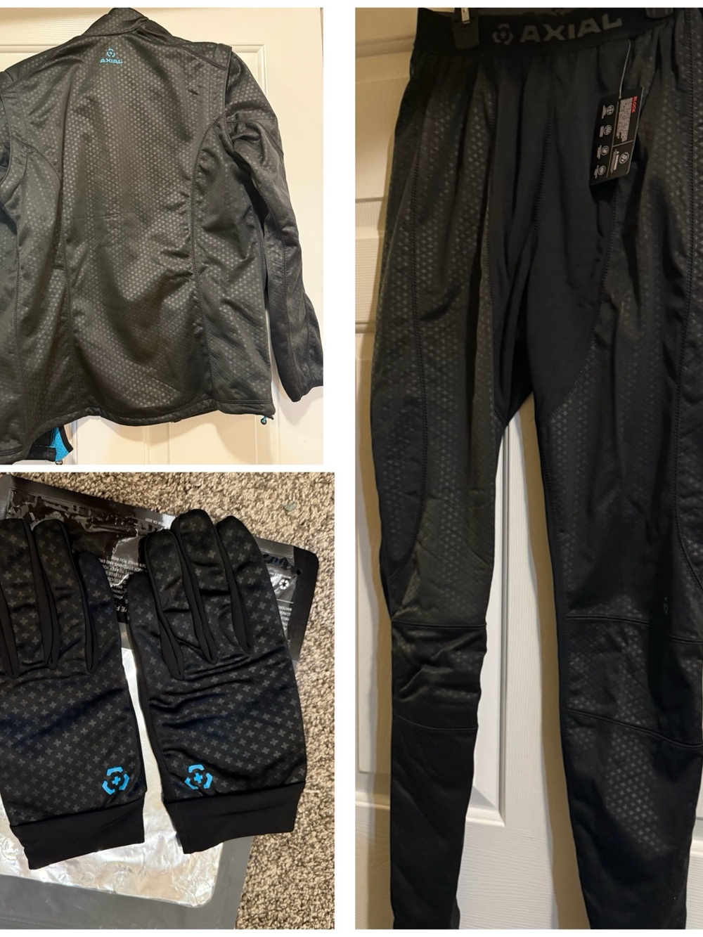 Motorcycle AXIAL Black Performance Jacket, Pants & Gloves Set (Women’s Size: L)